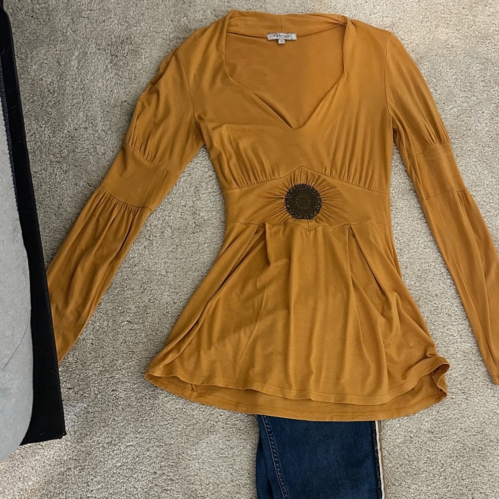 Women's Mustard Long Sleeve Top